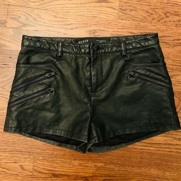 SOLD IN BIUNDLE GUESS FAUX LEATHER MOTO SHORTS, - Picture 4 of 6